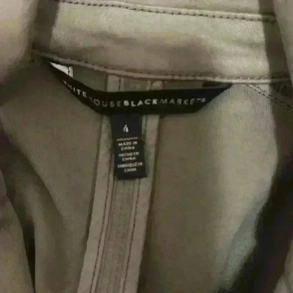 White House Black Market Snap Front Peplum Olive Green  Jacket Size 4 - Picture 12 of 13